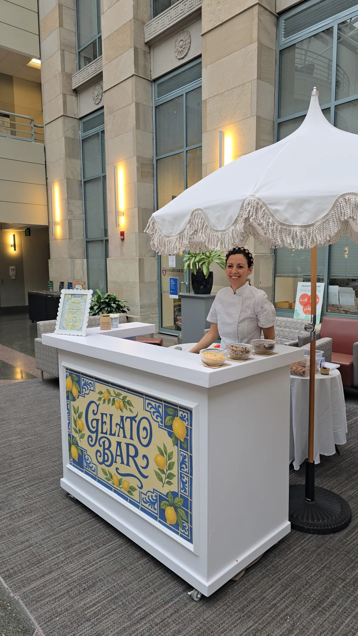 Delini gelato bar at harvart medical school