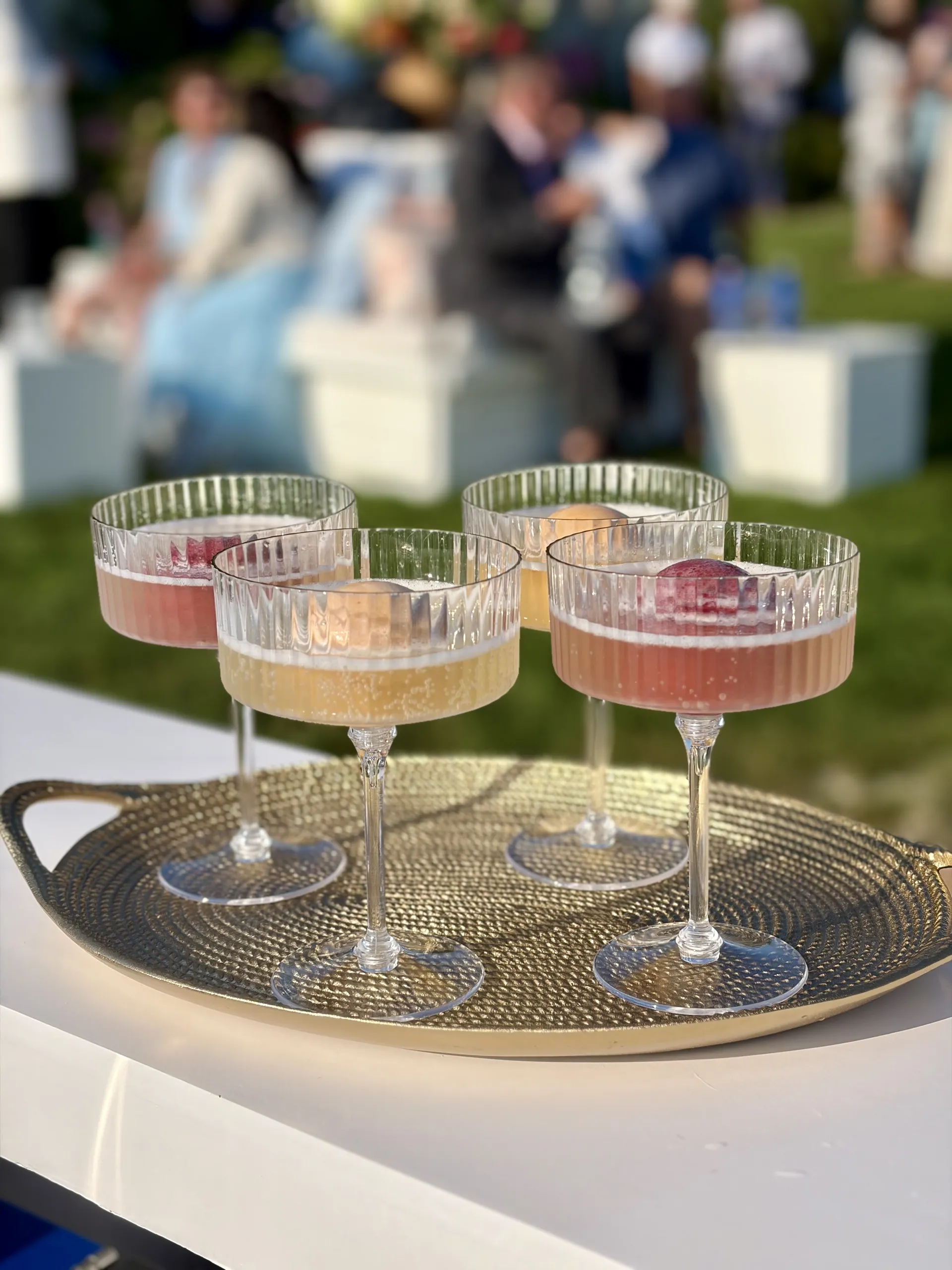 organic berry sorbet in a glass at  luxury wedding